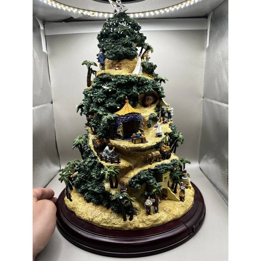 Thomas Kinkade Glory To The Newborn King Nativity Lighted Christmas Music Tree